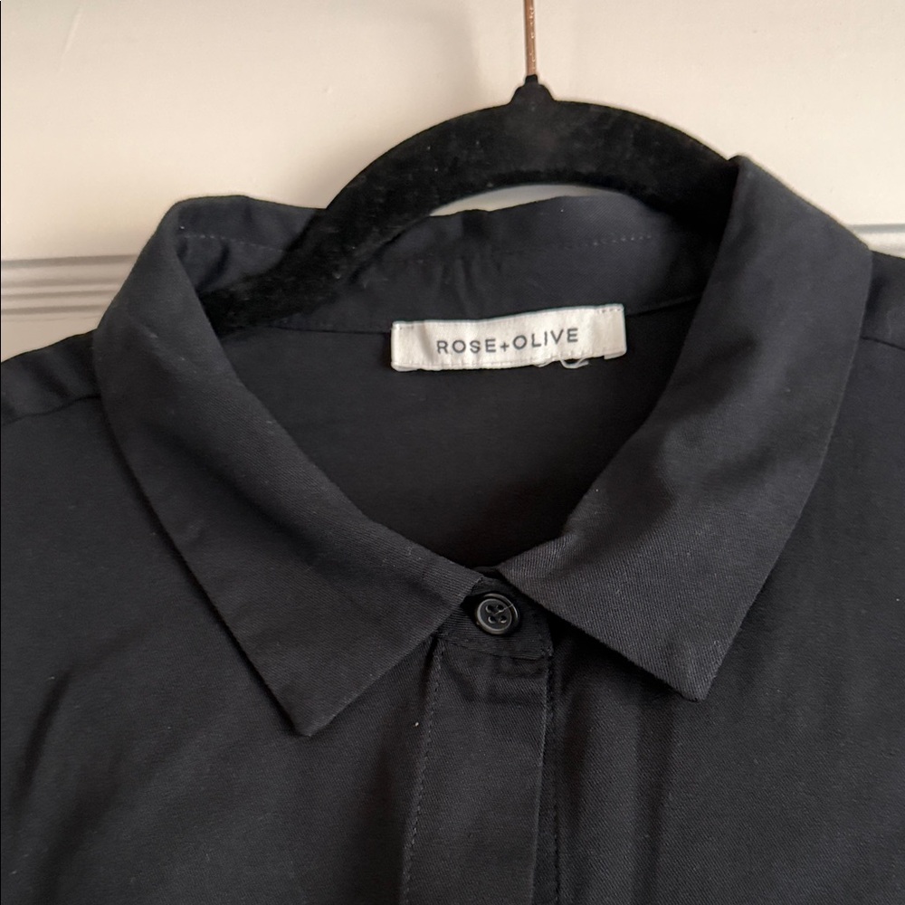 Rose & Olive Black Button Down Shirt - Picture 3 of 4
